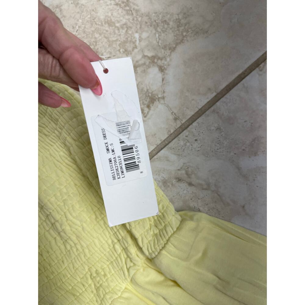 Bishop & young yellow NWT smocked halter tiered dress Bellissima limoncello $120 - Picture 7 of 10